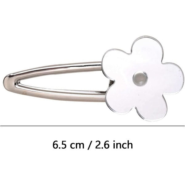5 st Metall Akryl Hårklämma Blomma Anka Näbb Klämma Hårnål Lugg Klämma Hårspännen 6,5 cm för Salong Hårstyling