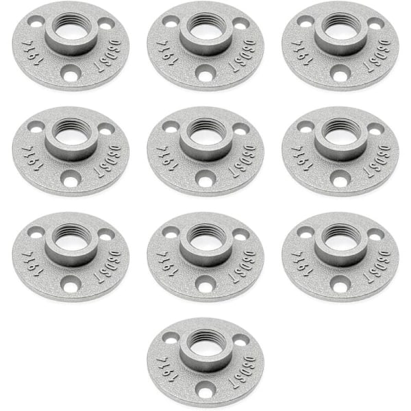 10x Alumiiniseos Alumiinilaippa 1/2 tuuman kierteellä ohut 15 mm letkulle, metalliletkun lattia, hyllypino 1/2 \"seinälaippa, putkiliittimet th