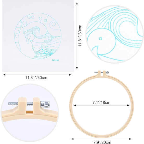 Broderi Korssting Trykkesæt, DIY Broderi Starter Kit Håndsyning Håndværk Korssting Begyndere til Voksne (Stjernehimmel)