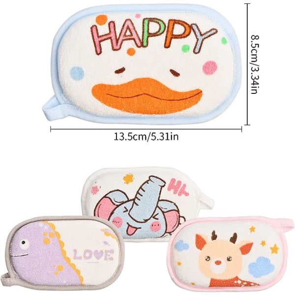 4PCS babysvamp, mjuk bomullssvamp för bad, babysvamp