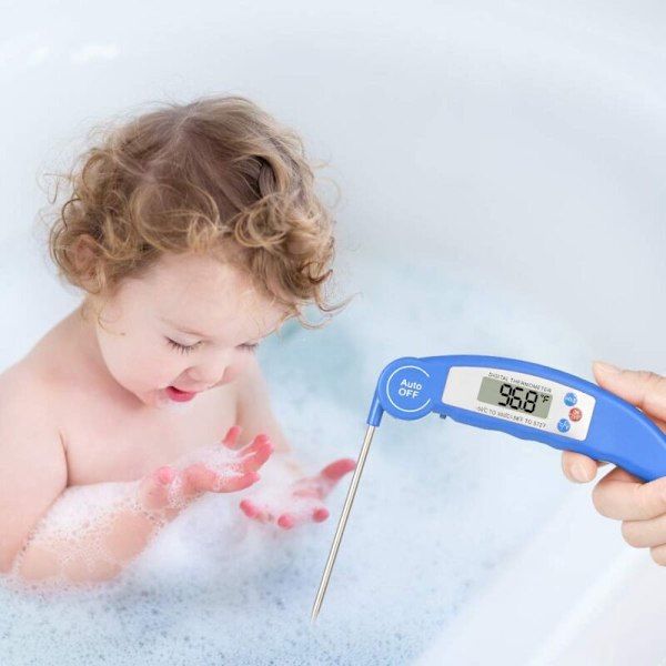 Kökstermometer, Reservdelar till kylskåp LCD Direktavläsning Elektronisk Matlagningstermometer med Sond, för Matlagning i Kök, BBQ, Vätska, Biff,