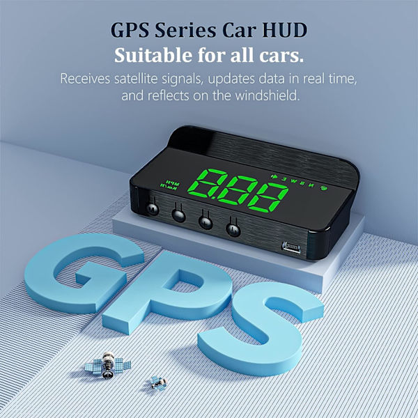 Head Up Display för bilar, HUD, kan monteras på vindrutan, Head Up Display för bilens vindruta, GPS-hastighetsmätare,