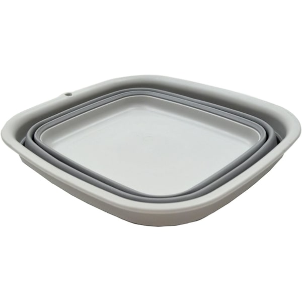 7,7 L (2 gallon) hopfällbart badkar - hopfällbart badkar - bärbart tvättfat - platsbesparande plastbadkar (grå)