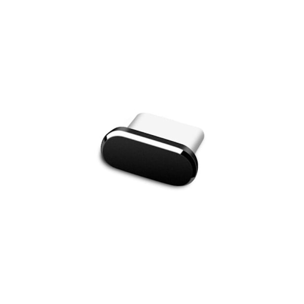 Set med 6 svarta dammskydd typ C i aluminiumlegering USB C anti-damm för typ C-laddning för smartphone och laptop