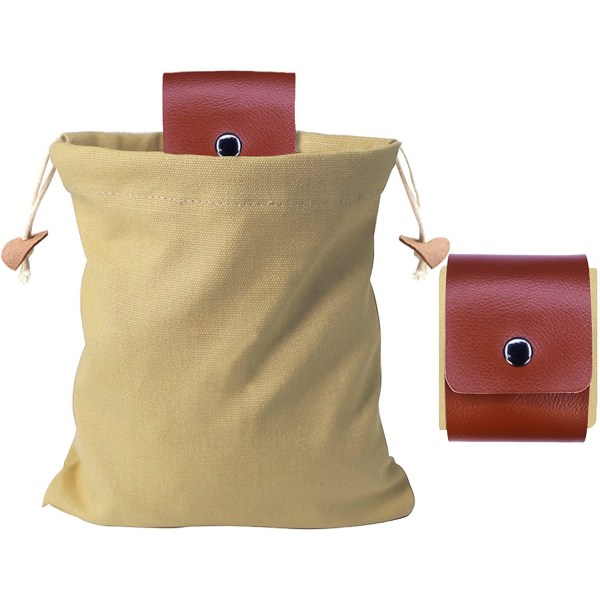 Foderpåse, hopfällbar bushcraft-väska, vaxad canvas-foderpåse (PU khaki)