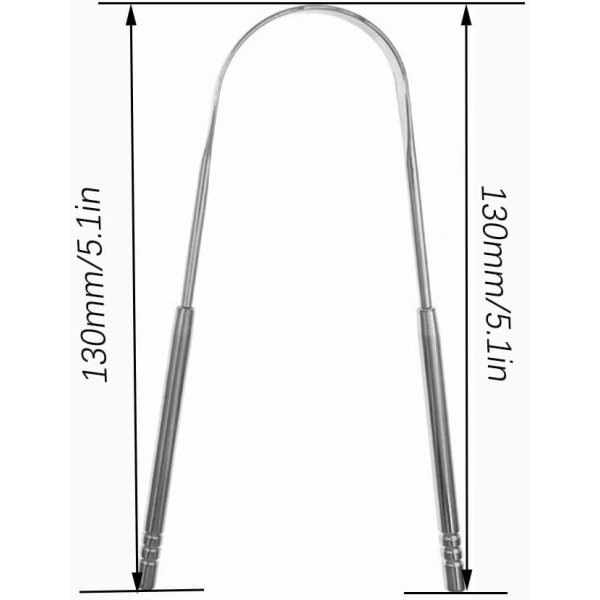 13*7,8 cm tungeskrape, U-formet håndlaget metall rustfritt stål tungeskrape, fjern dårlig ånde munnpleie tungebørster