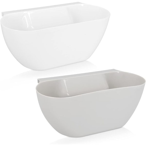 2X Kjøkkenavfallsbeholder - 3.8L Benkebeholder - Hengende beholder 28 x 14 x 11 cm
