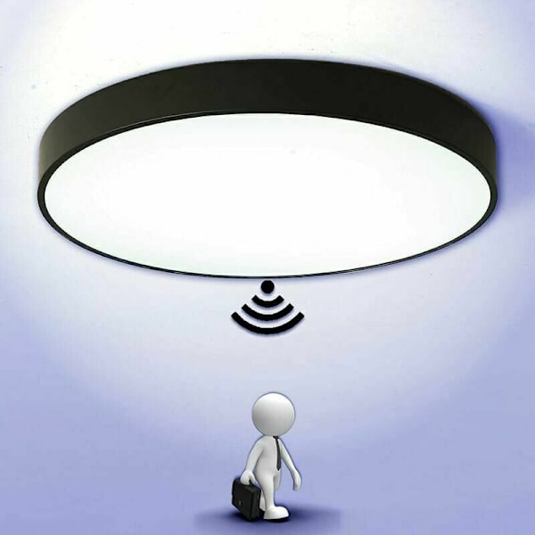 LED-taklampe med bevegelsessensor Automatisk lyslampe for utendørs balkong Garasje Inngang Korridor Rund armatur Enkel å installere Taklampe 60