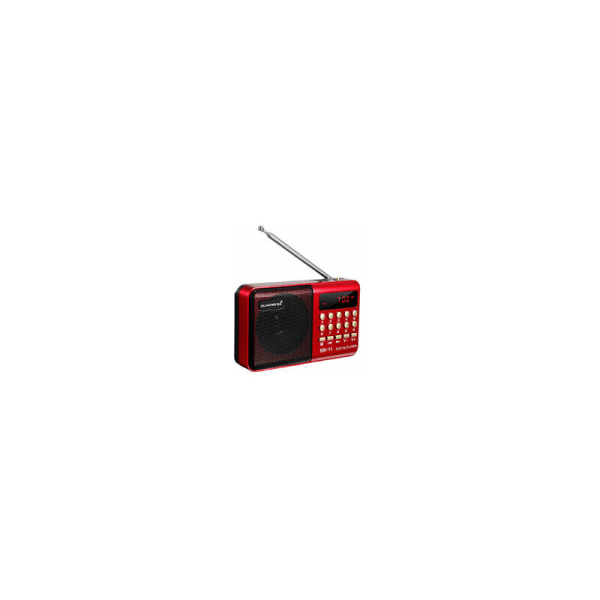 FM-radio bærbart plug-in kort/øretelefon digital knapp MP3 Mini utendørs FM-bånd sugekopp radio (rød)