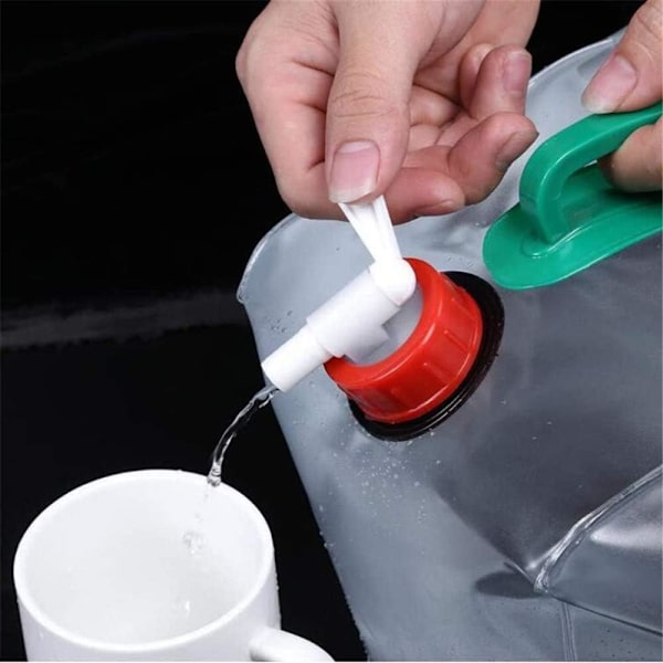 1-delad hopfällbar vattenflaska, bärbar hopfällbar PVC-vattentank, stor kapacitet för dricksvatten (20 liter), lämplig för camping, picknick, vandring,