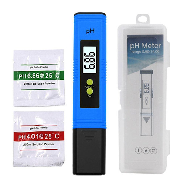 Digital vatten-pH-testare, vattenkvalitetstestare, mätintervall 0,00-14,00PH, akvariedrickning för hydroponik, strand