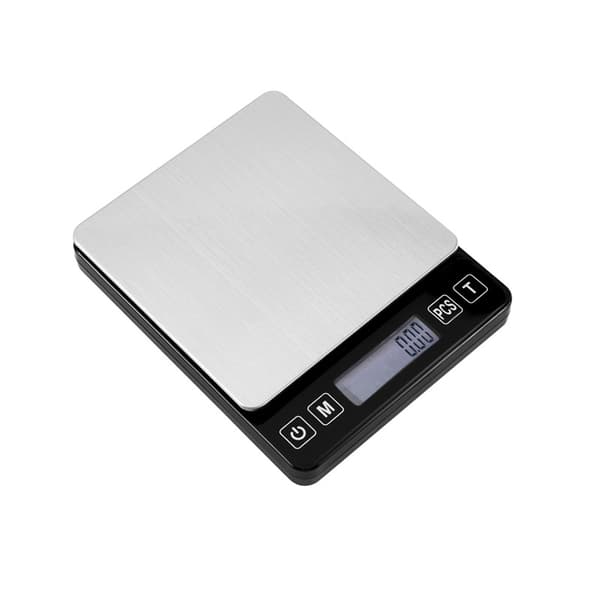 Digital köksvåg - 3000g/0,1g Hög precision Multifunktionell matköttvåg med bakgrundsbelyst LCD-display (batteri ingår)