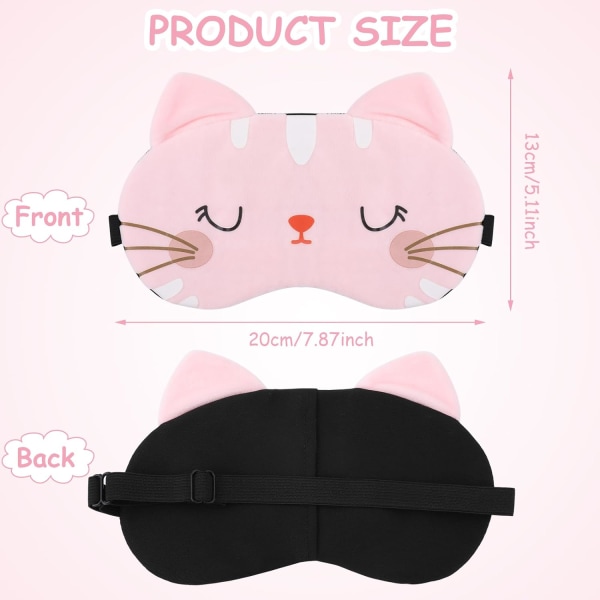 3 st barns sovmask tecknad katt sovmask med justerbara remmar mjuk barns sovmask
