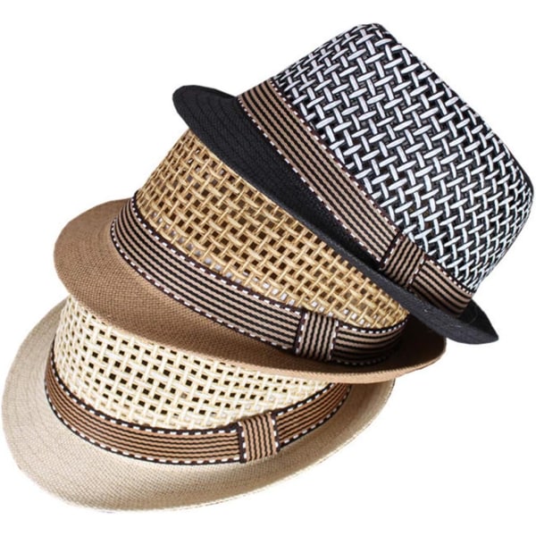 Panama Fedora Halmhatt Utendørs Sport Gangster Trilby Jazz Manhattan Cosplay Reiseferie Roll-up Kort Bremskjerm Cap