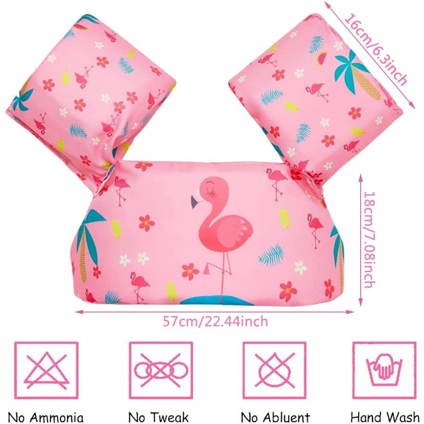 Barne svømmevest, søt flamingo svømmering, vannerm flytende ring, baby svømmeutstyr for 2-6 år gamle baby svømmehjelp