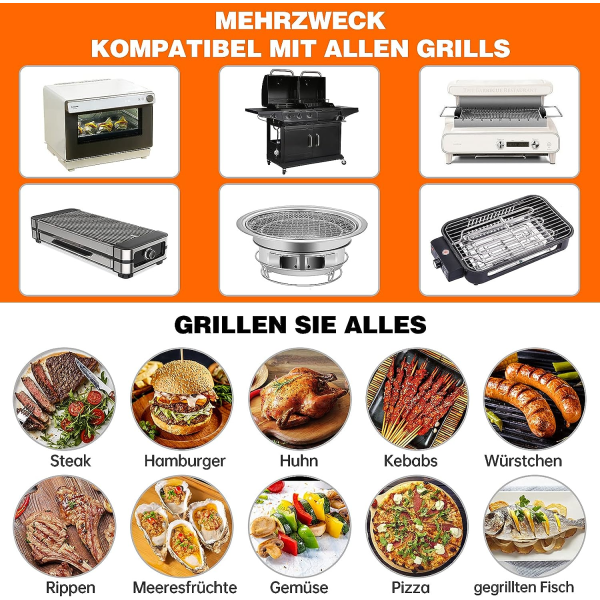 BBQ-matte 50X40CM, et sett med 4 FDA Teflon BBQ-matter, gassgrill, non-stick, PFOA-fri, maksimal temperatur 260°C / 500℉