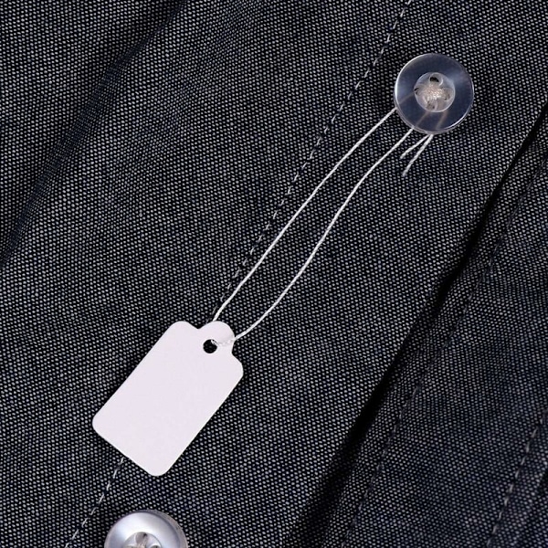 Set med 500 vita prislappar med snöre för kläder, smycken, ringar - 23 x 13 mm