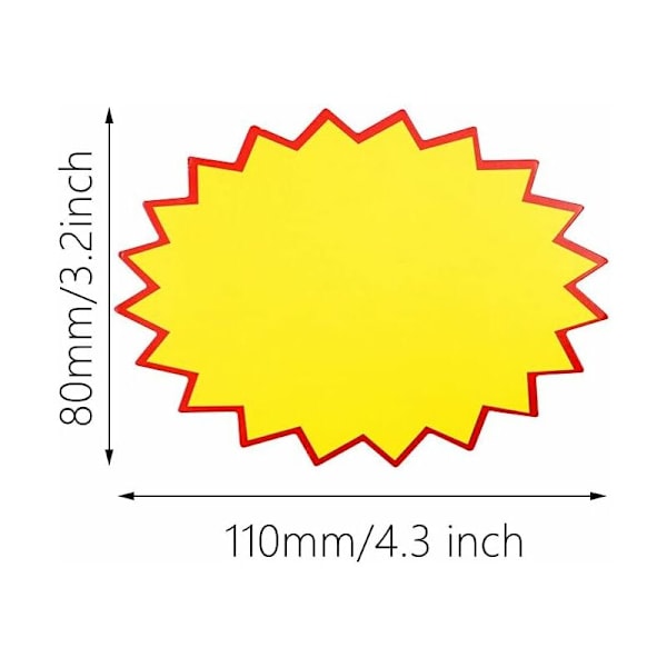Prislapp för butik i papper 100 stycken 8,1 x 10,9 cm