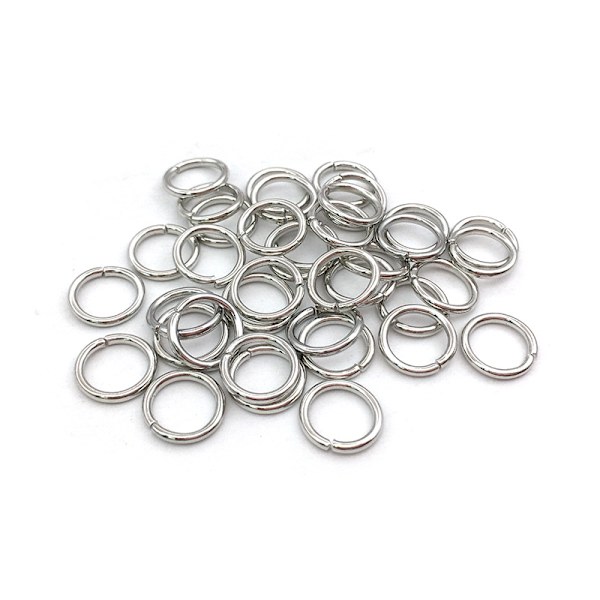 500 O-ringe i forskellige størrelser af åbne ringe, enkelt ringe, jern ringe, C-ringe, forbindelses ringe, DIY smykke tilbehør 6x0.9mm tykke (Hvid K).