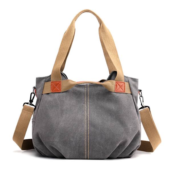 Retro Trendy Stor Taske Skuldertaske Mode Håndtaske Kvinders Enkel Alsidig Canvas Taske Kvinders Taske Blå