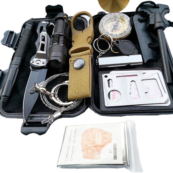 Outdoor Survival Tool Kit 12 i 1 Emergency Survival Kit for leir