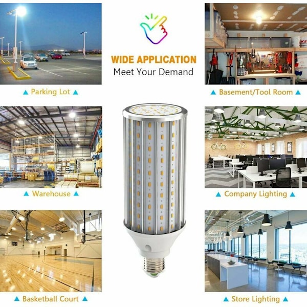 E27 LED Mas 60W polttimo, vastaa 550W polttimoa, 6500K kylmän valkoinen E27 LED-polttimo, ei himmennettävä, 5850lm 160x5630smd, Edison LED-polttimo Mas (60W kylmä valkoinen)