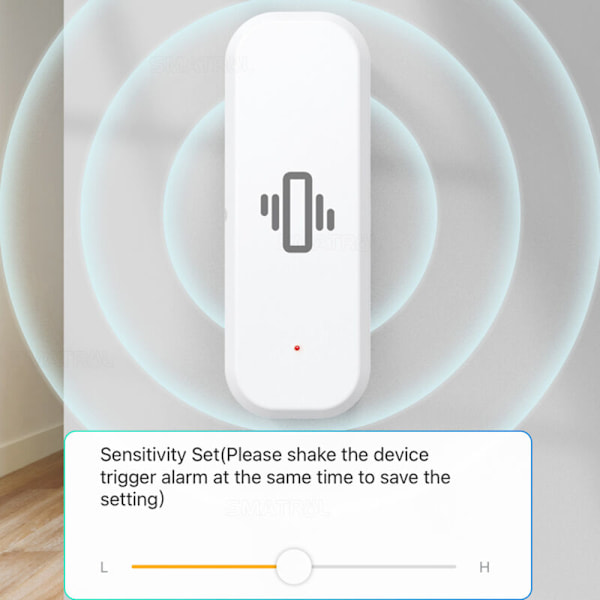 ZigBee Intelligent Vibrations- og Faldsensor Bevægelse i realtid Vibrationsalarmsensor Tuya App Fjernbetjening, lavt batteri, offline genkaldelsesfunktion