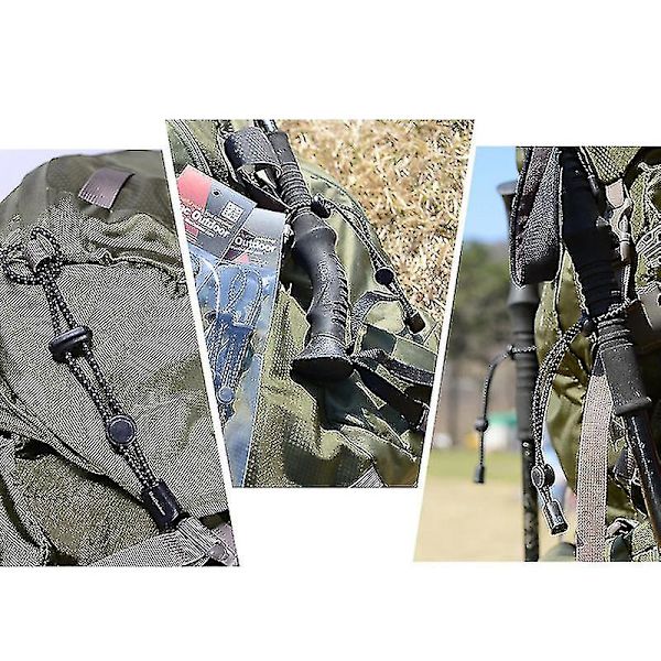 8 stk fjellklatring ryggsekk ekstern karabinkrok spenne feste elastisk snor ryggsekk feste svart