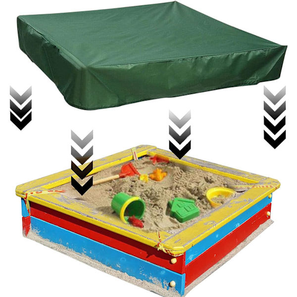 Vattentät sandlådeöverdrag 120 x 120 x 20 cm Vattentät presenning sandlådeöverdrag med dragsko Pool uteplats trädgård