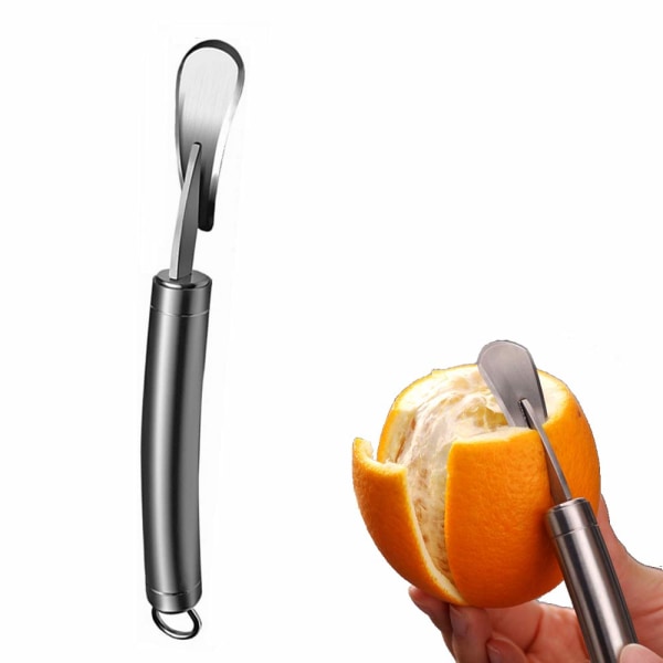 Appelsin Citrus Skrællere Rustfrit Stål Slicer Cutter Skræller Fjerner Åbner Humaniseret Design Buet Håndtag Frugter Værktøjer Køkken Gadget