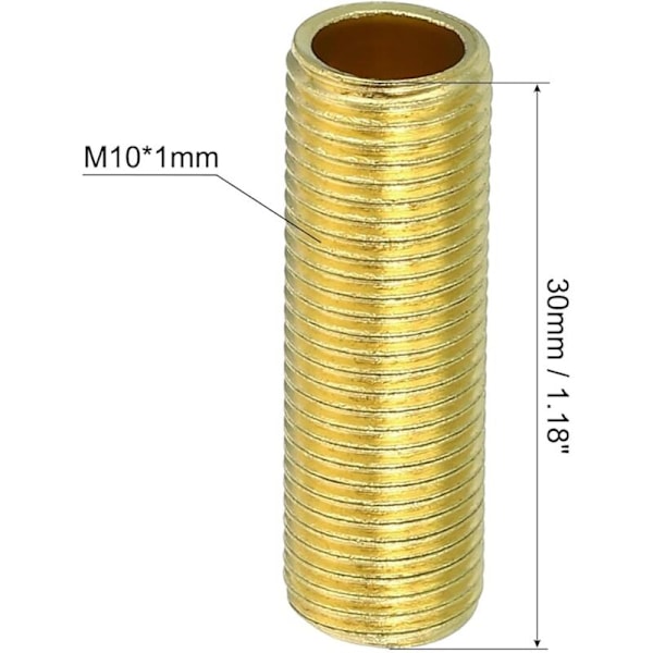M10 Endetrådsskive lampe, 10 pakke 30 mm hul gevindrør messing adapter Cutor konnektor konnektor forbindelse