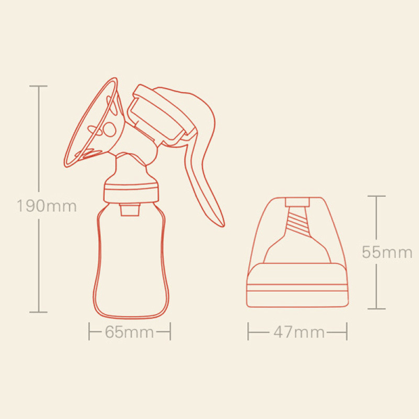 Manuell brystpumpe - Enkel å bruke brystpumpe - Fint og ergonomisk design (150 ml) - BABY COMFORT