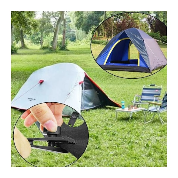 10 Fästklämmor Tält Tältklämmor Markisklämmor Campingklämma Presenningsklämmor Markiser För Utomhusaktiviteter Svart
