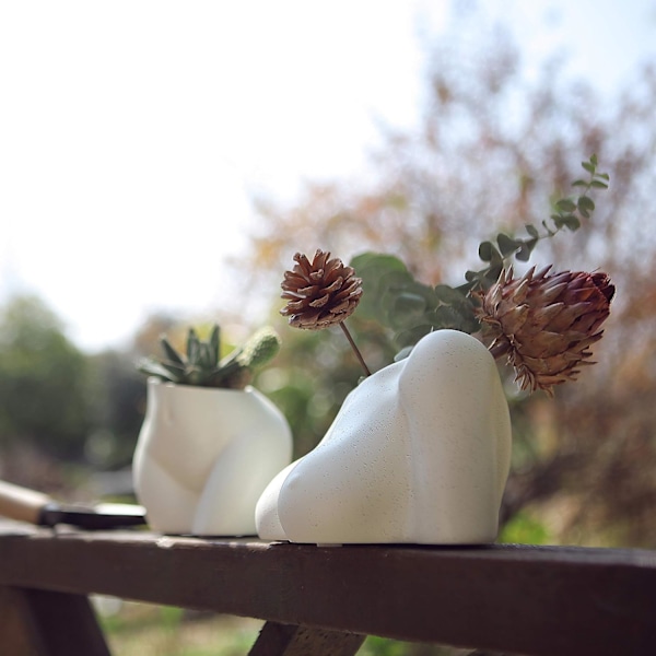 Kvinnelig rotkropp vase, menneskelige kvinnelige blomsterpotter med dreneringshull, mod design boho form aksentstykker