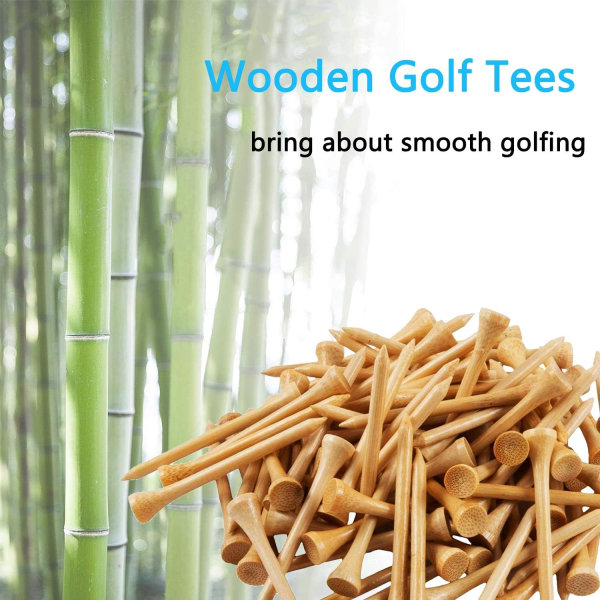 Bambu Golf Tee 70mm 100 kpl pakkaus, punainen väri, Golf Stripe bambu tee naula Stripe golf tyyli tee70mm pallopidike