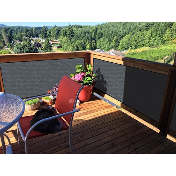 Parvekkeen näkösuoja, puutarhan parvekkeen näkösuoja 90x300 cm 185g/㎡ Tuulen- ja UV-kestävä, rei'illä ja kaapelikiinnikkeillä Antrasiitti