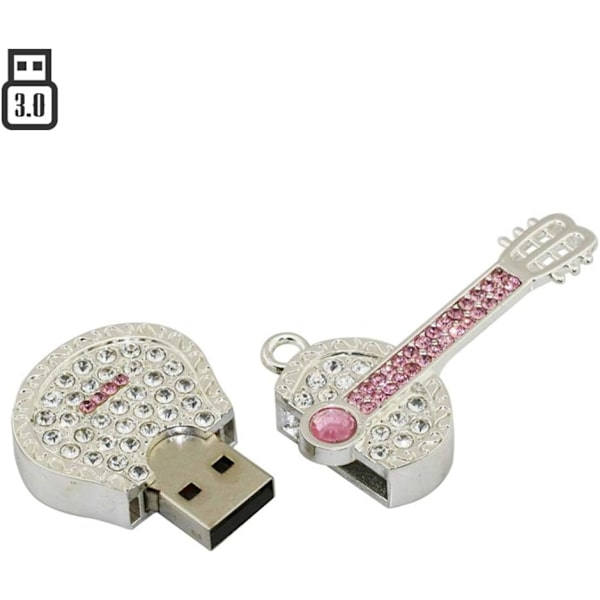 8 GB metallgitarr USB-minne (silver), modell 3.0 USB-minne, datalagring tumminne minnespinne