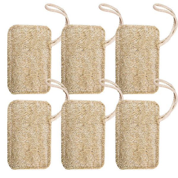 6-pack naturlig luffa för kök, diskmaskin och grytor, dubbelt tjock luffa sänglakan och badhandduk rengöringsmaterial