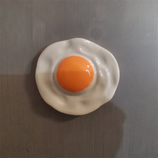 Sett med 5 søte 3D-pocherte egg-kjøleskapsmagneter, søte dekorative kjøleskapsmagneter for kjøleskap, kjøkken, kontor