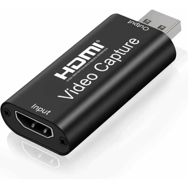 Audio Video Capture-kort, 1080p HDMI til USB-adapter, Portable Plug & Play Capture Card, for Live Video Streaming Video Recording eller Live Broadcast