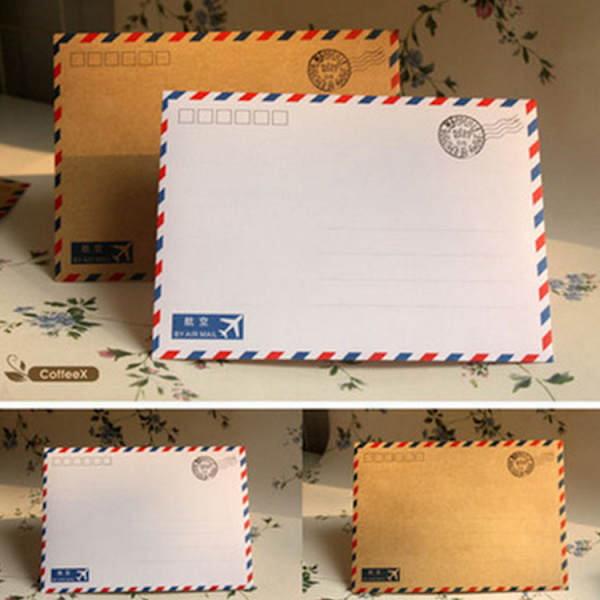 Vintage Airmail Brevpapper Set, Vintage Airline Modell Kuvert Brevhuvud Dubbelsidig och Linjerat Papper