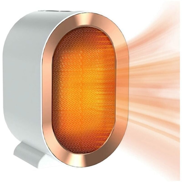 Badeværelses aerotherm, mini bærbar keramisk radiator, lydløs elektrisk radiator, mobil, 1200W hvid