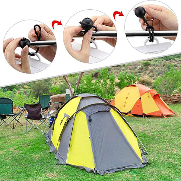 10 set Tarp Clip tält Tarp Clips Låsgrepp solskyddsklämmor, tältklämma tillbehör, boll bungee-snören, för tält, överdrag, solskydd, banderoller, boa