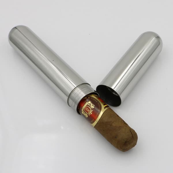 Cigar Etui Rør, Sæt med 2 Rustfrit Stål Bærbare Cigar Kasser, Unik Cigarholder til Rejser