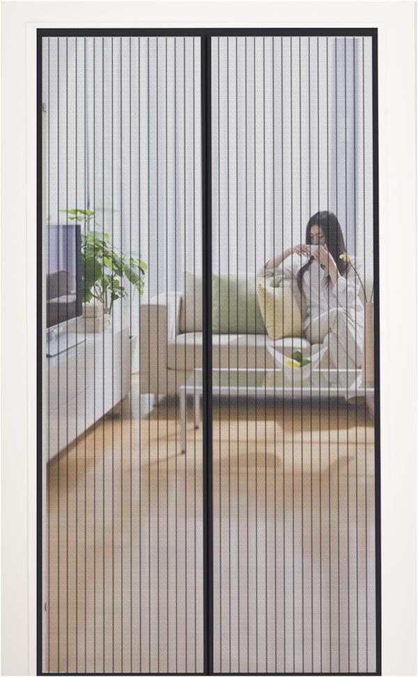 Myggnät Magnetisk Dörr 80x230cm , Svart