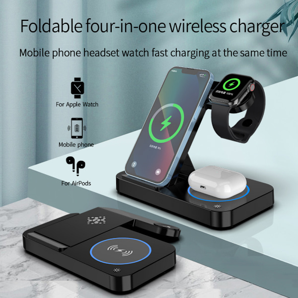 Mobiltelefon Trådløs Lader Apple Watch Hodetelefon Mobiltelefon Lading Stativ Skrivebord Trådløs Hurtiglading