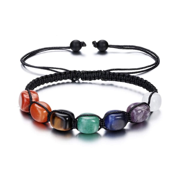 7 Chakra Stretch Bracelet for Women Men Tiger Eye Lava Beads with Real Natural Gemstones