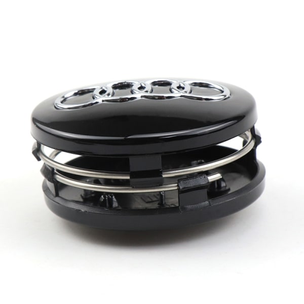 Applicable to 4 Pcs Car Hub Caps Compatible with Audi 60MM ABS Auto Hub Caps, Aluminum+ABS Material Center Wheel Cover Car Decoration Accessories