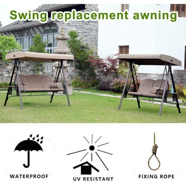 Swing Seat Replacement Canopy, 3-sits Replacement Cover, Garden