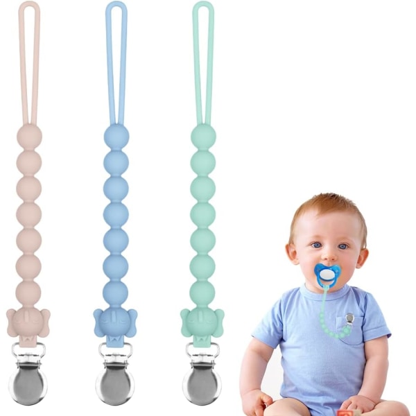 Silikone Sutteclips, 3 stk Sutteclips med Clip Baby Pacifie